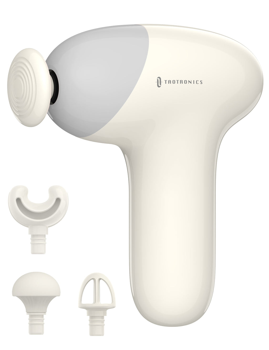 Massage Gun, Deep Tissue Percussion Muscle Massager Handheld Cordless Back Massager with 5 Speeds and 4 Heads(White) wm