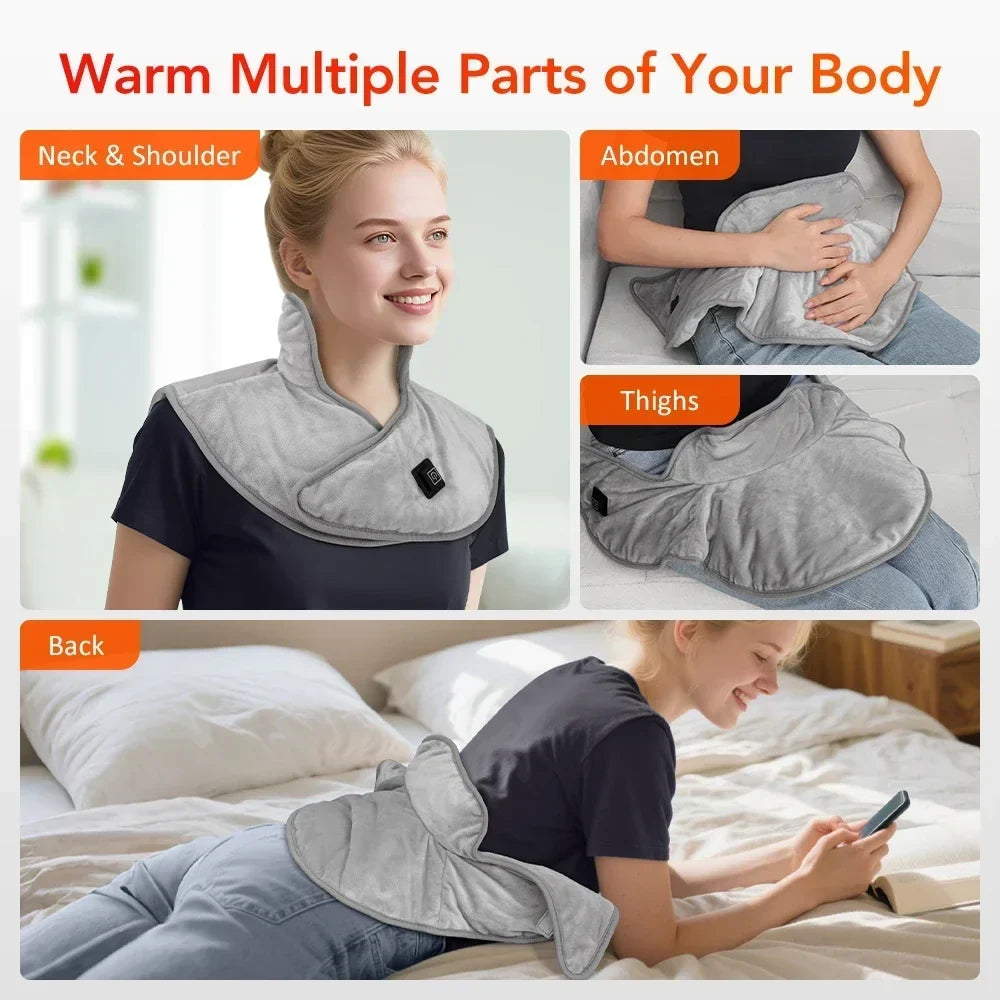 Electric Heating Shoulder Neck Pads Cervical Shawl Massager Cervical Brace Wrap Thermal Compress Relieve Fatigue Warm Back