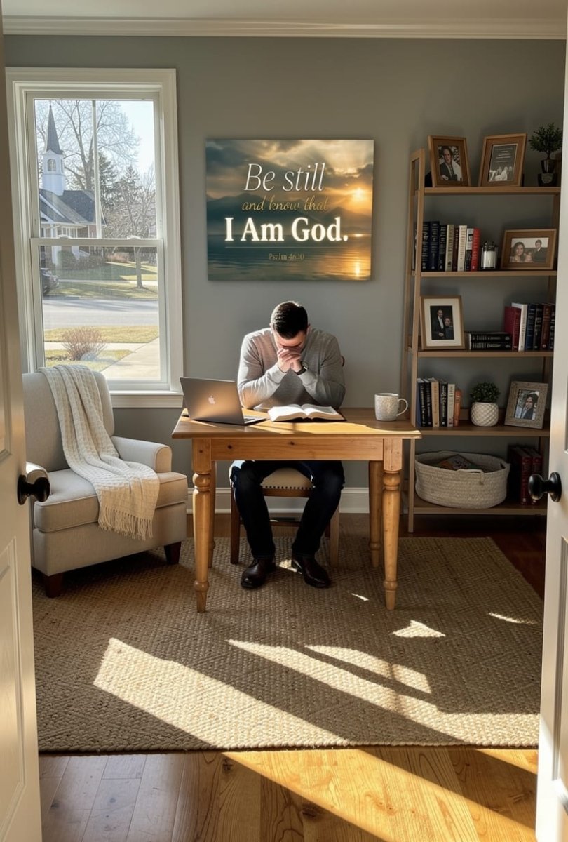 Be Still and Know That I Am God Wall Art – Psalm 46:10 Christian Canvas Print, Faith and Peace Scripture Wall Decor