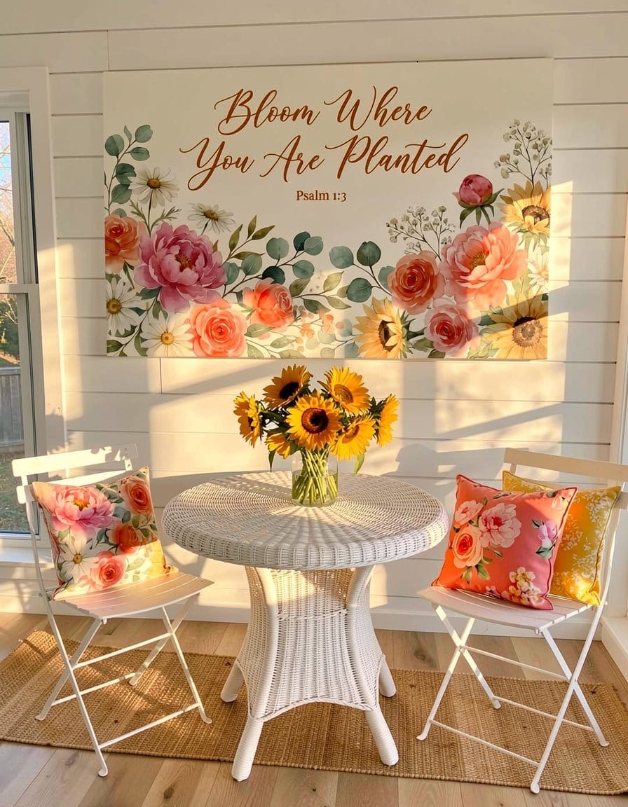 Bloom Where You Are Planted Wall Art – Psalm 1:3 Christian Canvas Print, Inspirational Faith Decor for Growth and Encouragement