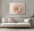 Blush Bloom Grace – Pink Flower Canvas Wall Art with Gold Center