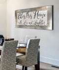 Christian Wall Art: Bless This Home With Love (Wood Frame Ready To Hang)