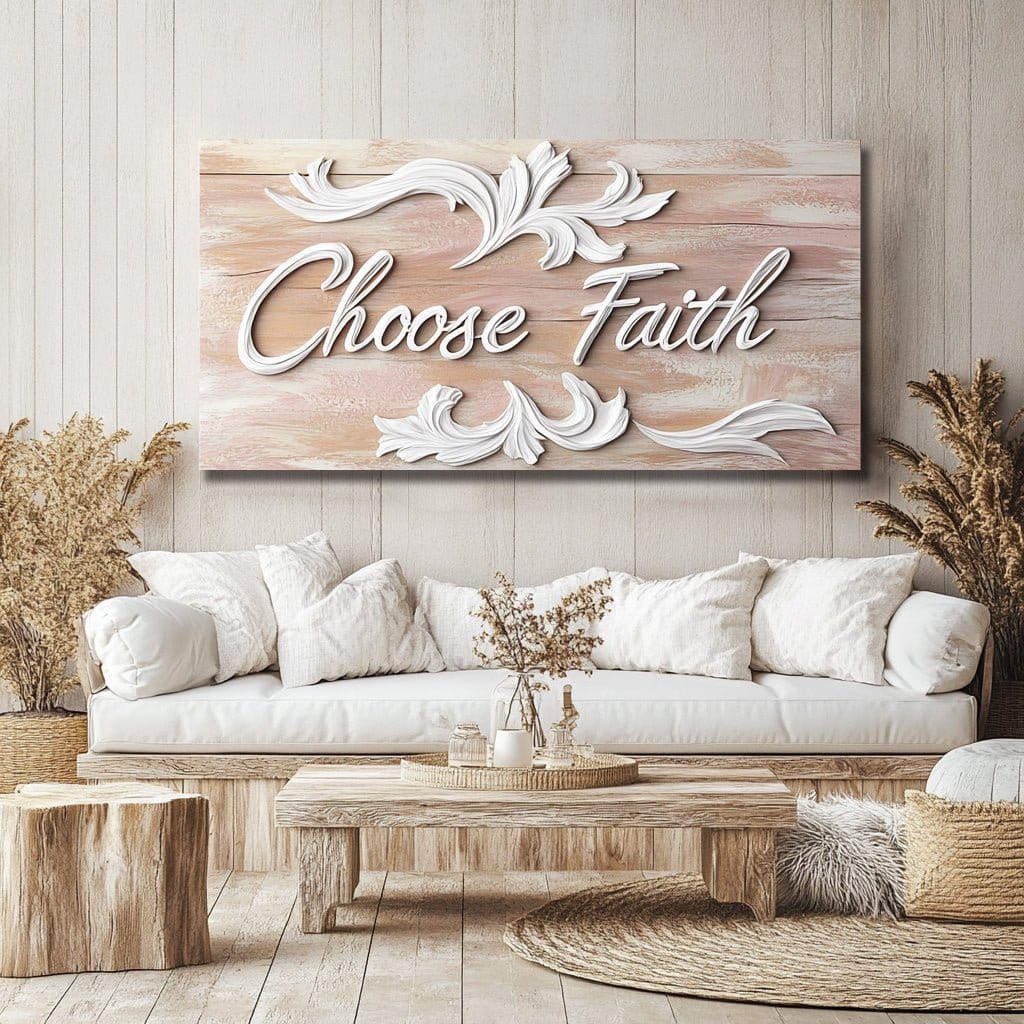 Elegant Faith Canvas – Soft Neutral Christian Wall Art for Serene Homes