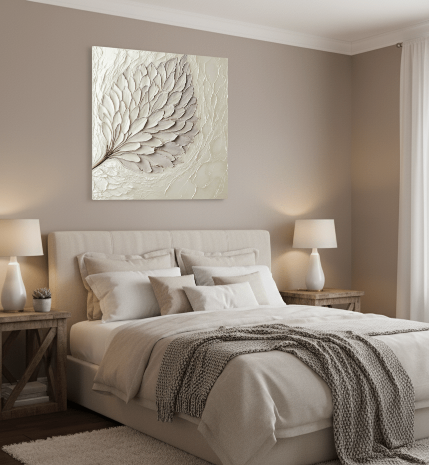 Elegant Leaf Wall Art – Large Modern Canvas for Home and Living Room Decor