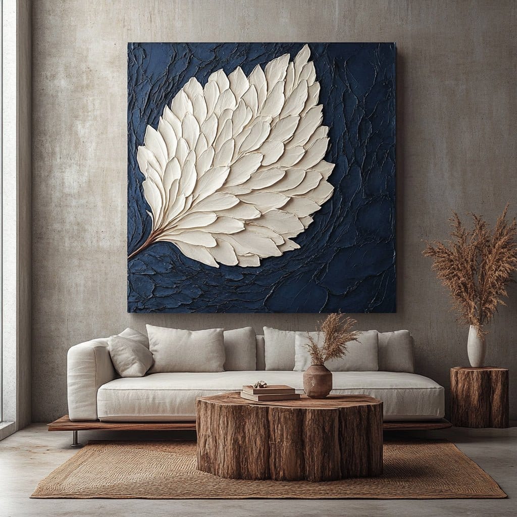Elegant Leaf Wall Art – Large Modern Canvas for Home and Living Room Decor