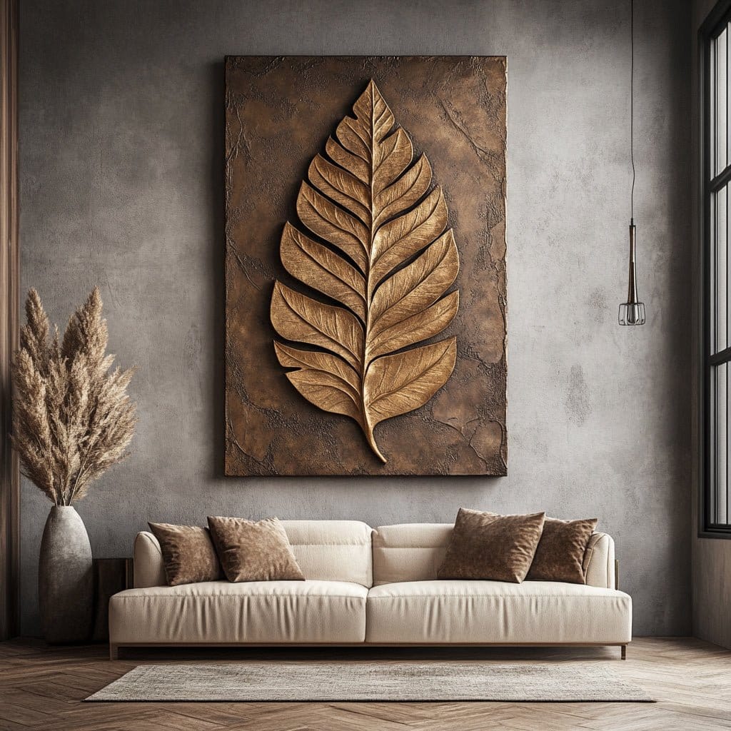 Ethereal Leaf Harmony V2 – A Nature-Inspired Botanical Wall Art for Serene Interiors