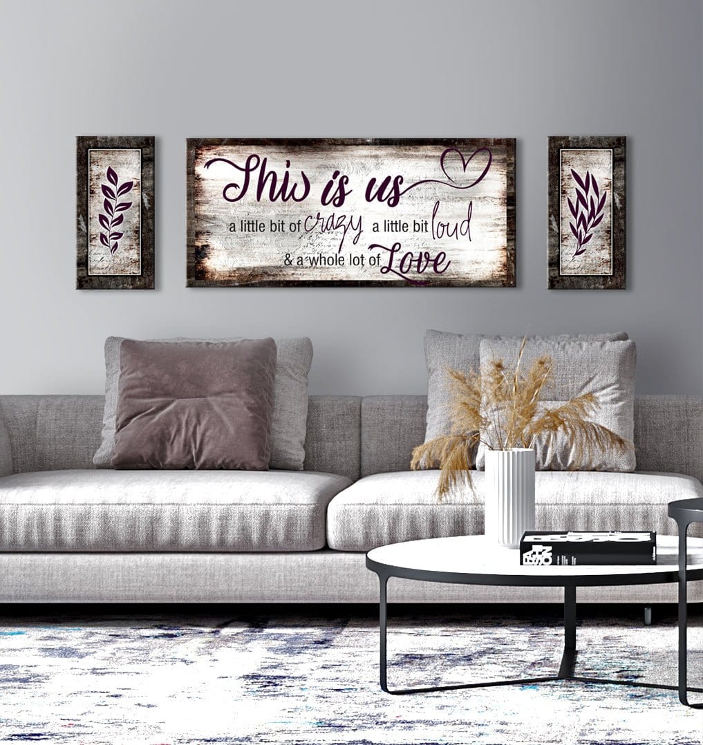 Family Wall Art: This Is Us A Little Crazy V2 (Wood Frame Ready To Hang)