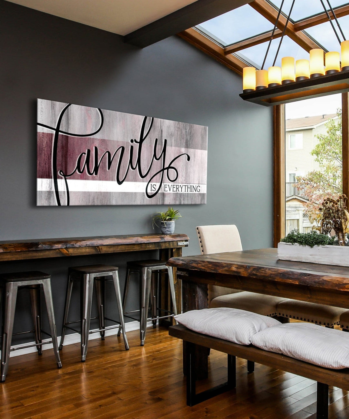 Farmhouse Family Wall Art – Family is Everything Rustic Canvas