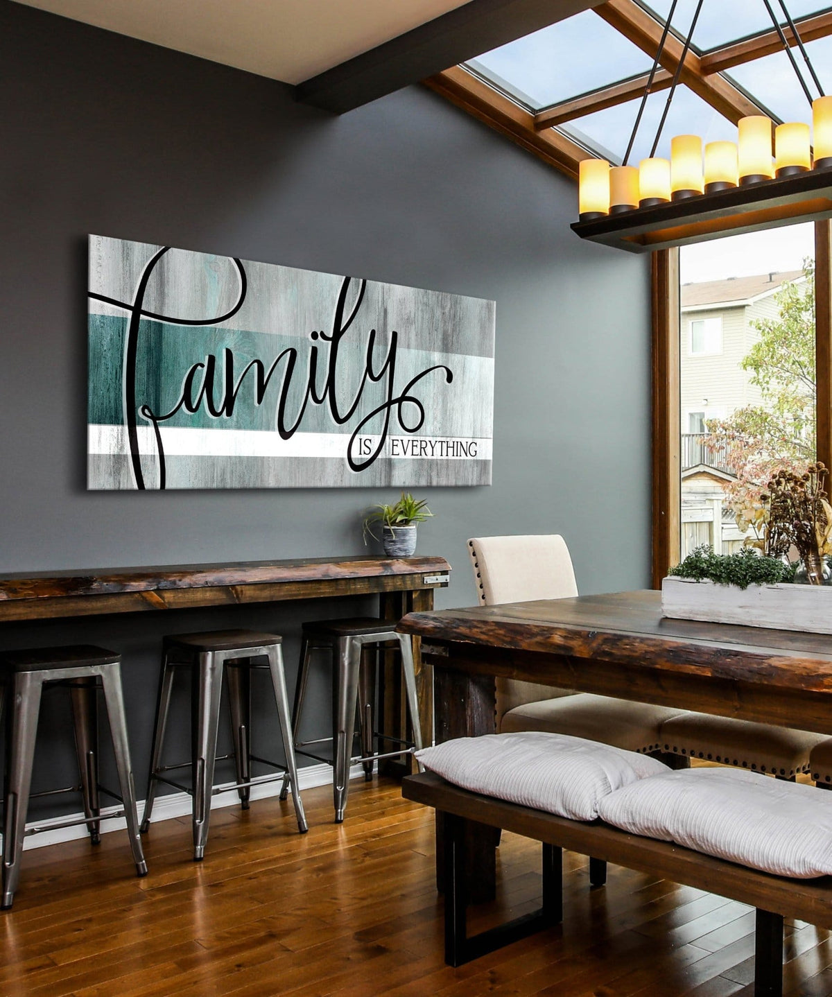 Farmhouse Family Wall Art – Family is Everything Rustic Canvas