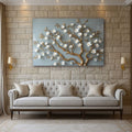 Golden Blossom Branch Wall Art Elegant Floral Canvas for Living Room Dcor