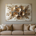 Golden Petal Harmony V2 – Elegant Floral Bouquet Canvas Wall Art