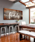 Home Wall Art: Family Word Sign V2 (Wood Frame Ready To Hang)