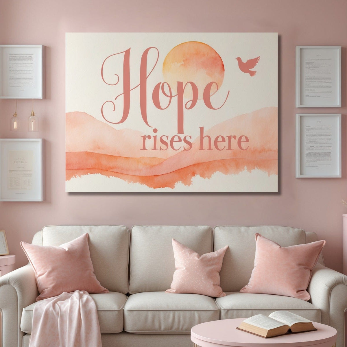 Hope Rises Here – Inspirational Wall Art for Christian Homes