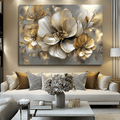 Luxury Floral Canvas – Oversized Blossom Wall Art for Living Room and Home Décor
