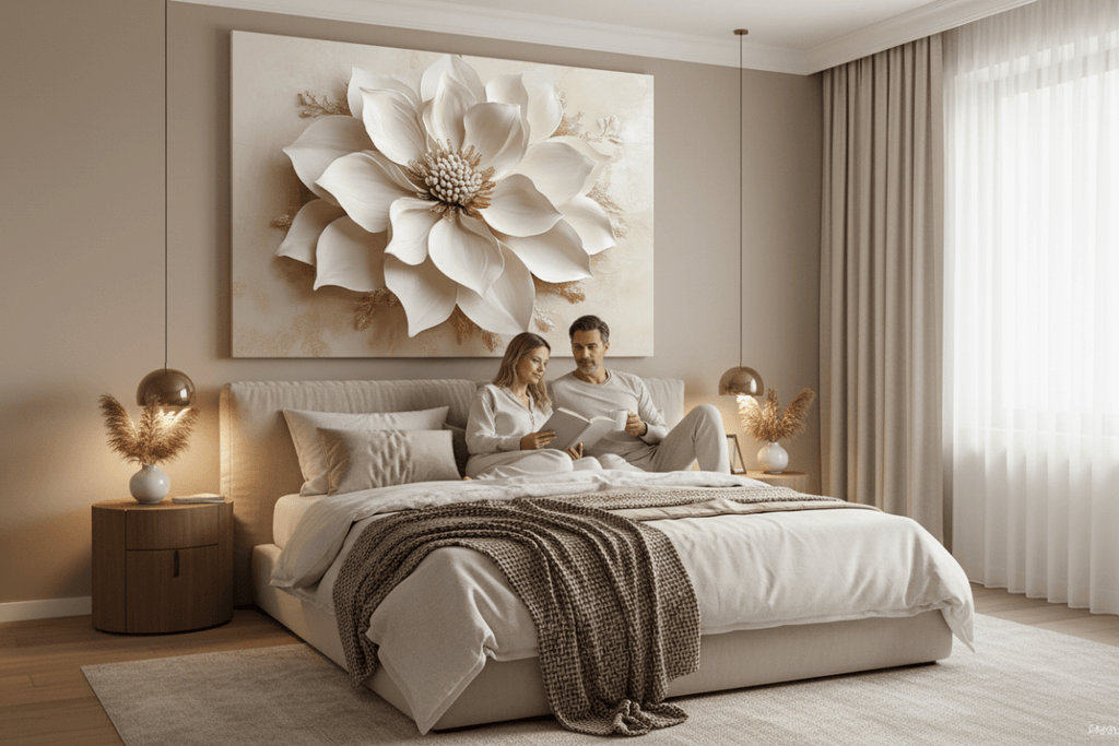 Oversized Blossom Canvas – Modern Floral Wall Art for Living Room and Home Décor