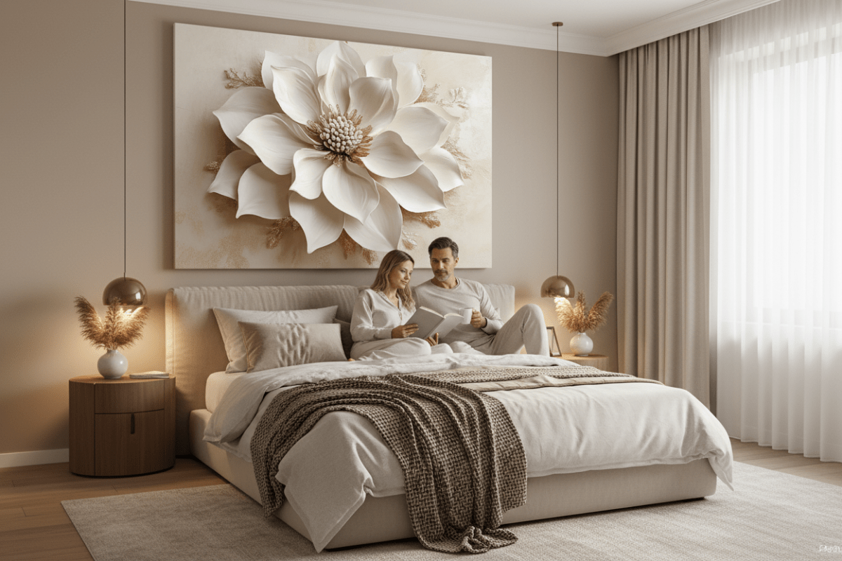 Oversized Blossom Canvas – Modern Floral Wall Art for Living Room and Home Décor