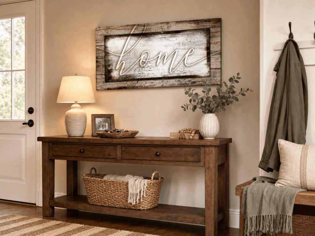 Rustic Home Canvas – Farmhouse Style Wall Decor for Living Room and Kitchen