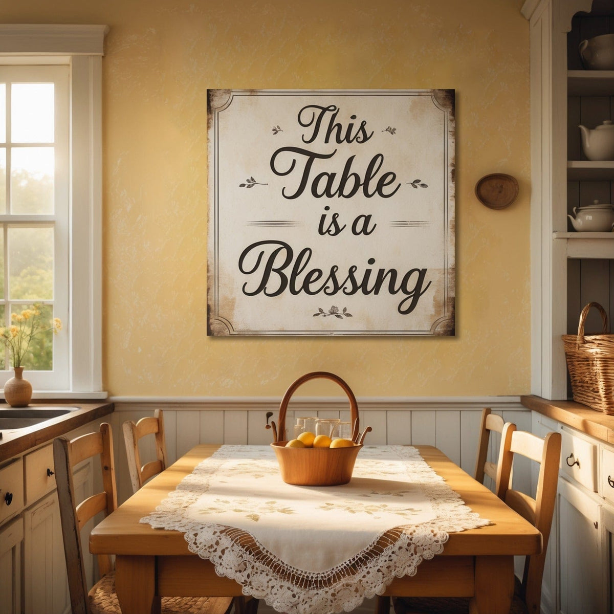 This Table Is a Blessing – Rustic Faith Wall Art for Kitchen & Dining Spaces