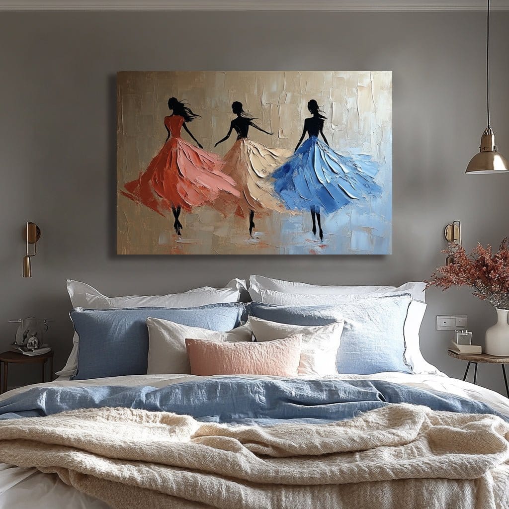Trio of Elegance – Graceful Women in Motion Canvas Wall Art